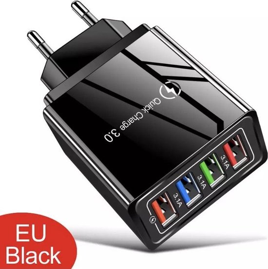 Oplader met 4 USB poorten Adapter fast charger bol