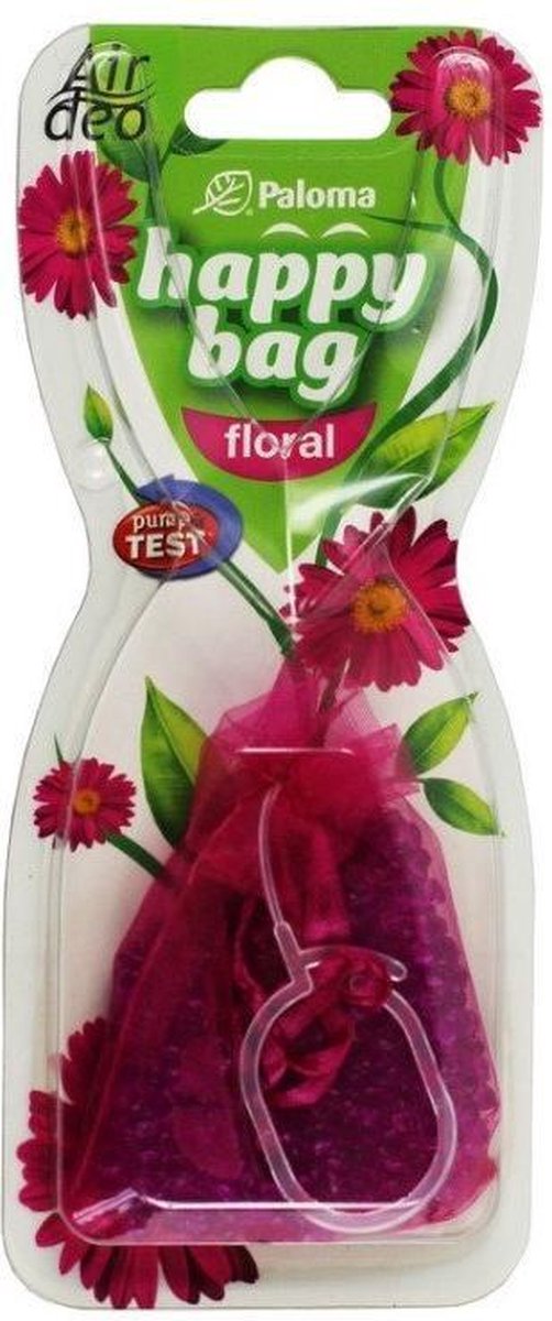 Auto Luchtverfrisser Happy Bag Floral – Geurzakje met Geurballetjes – Werkt Minimaal 4 Weken – Bloemige Geur – Geschikt voor Auto en Thuisgebruik 1 Stuks [P06621]