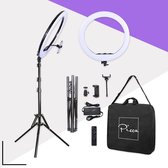 Picca 21 inch ringlamp set - led ringlight - studiolamp - fotostudio - TikTok lamp - met statief - 190 cm