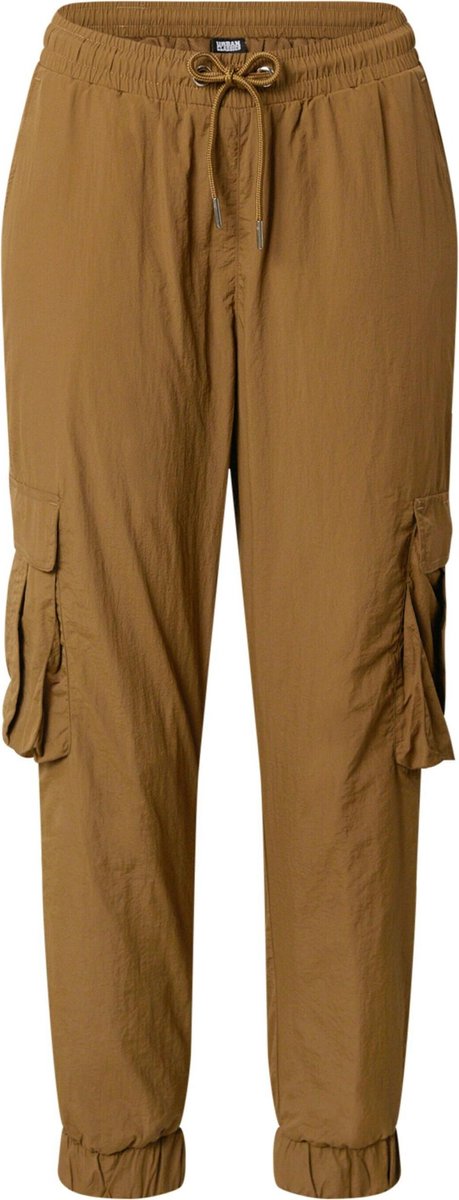 Urban Classics High Waist Crinkle Nylon Cargobroek XS Bruin