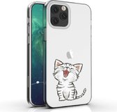Siliconen telefoonhoesje Apple Iphone 12 Pro Max transparant katje * LET OP JUISTE MODEL *