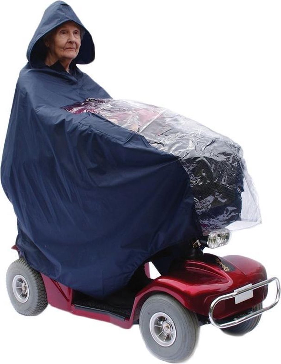 Cape de pluie pour scooter Mobility avec panneau transparent