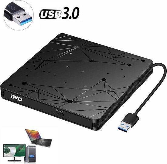 Externe dvd / cd speler en brander voor laptop - externe dvd brander - geschikt voor windows, linux & mac - usb 3. 0 - plug en play dvd / cd speler en brander