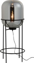 J-Line Staande Lamp Vloerlamp Sasha Glas/Metaal Zilver/Zwart Medium