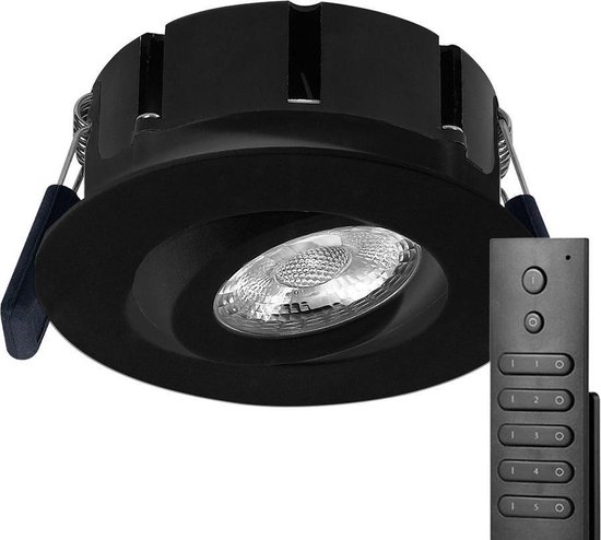 verhaal Mannelijkheid los van 14x HOFTRONIC Napels - Inbouwspot met afstandsbediening - LED - Zaagmaat  85mm - Zwart... | bol.com