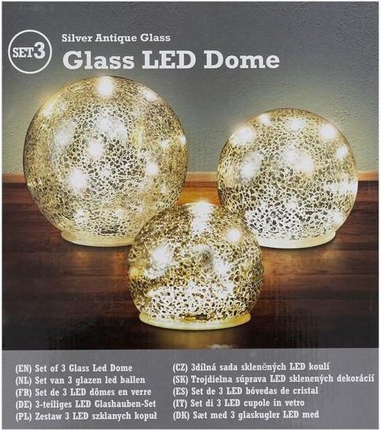 Led ballen 3-delig - Kerst - Sfeer lampen LED - Glazen bollen - Sfeer  verlichting -... | bol.com