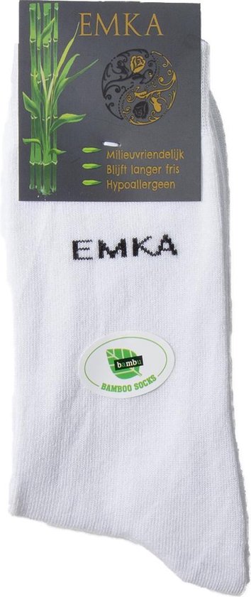 EMKA - Happy sok - Unisex Bamboe Sokken/Kousen 4 Paar - Wit
