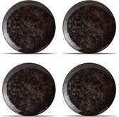 Assiette plate Hazy Black - Porcelaine - Ø 26 cm - Set de 4