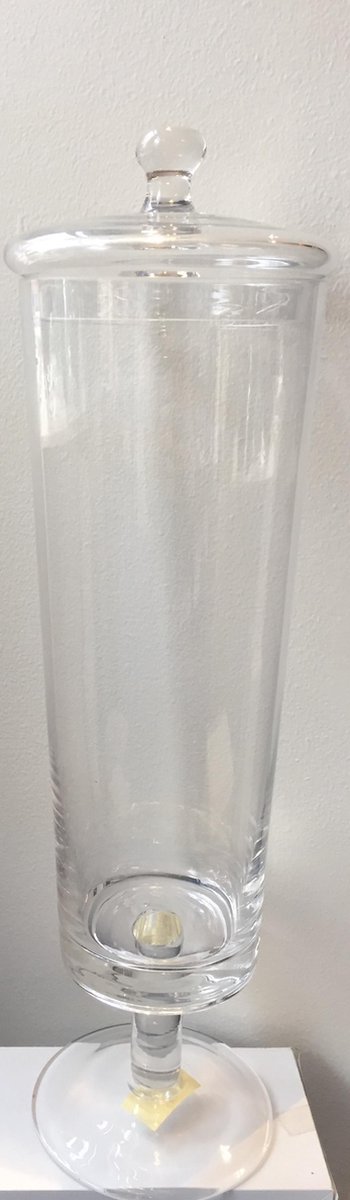 Glazen voorraad pot op voet - snoeppot model glazen deksel 43... | bol.com