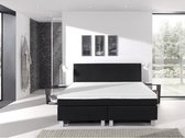 Complete boxspring- 160x200 cm - bed - Zwart - Dreamhouse Eddy - 1 groot matras