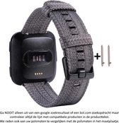 22mm Grijs Nylon Horloge Bandje geschikt voor bepaalde 22mm smartwatches van verschillende bekende merken (zie lijst met compatibele modellen in producttekst) - Maat: zie foto - klittenbandsluiting – Grey Nylon Strap - 22 mm