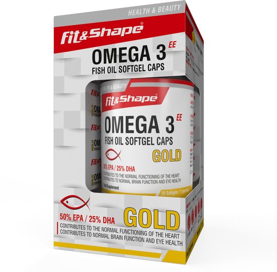 Dakraam grijs condoom Fit & Shape Omega 3 Gold Visolie (50%EPA/25%DHA) 30 softgel capsules |  bol.com