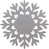 Sneeuwvlok vilt onderzetters  - Lichtgrijs - 6 stuks - ø 9,5 cm - Kerst onderzetter - Tafeldecoratie - Glas onderzetter - Woondecoratie - Tafelbescherming - Onderzetters voor glaze