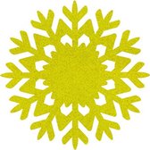 Sneeuwvlok vilt onderzetters  - Lichtgroen - 6 stuks - ø 9,5 cm - Kerst onderzetter - Kerst tafelen - Tafeldecoratie - Glas onderzetter - Tafelbescherming - Onderzetters voor glaze