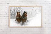 Poster Paarden in de Sneeuw-91.5 x 61 xm