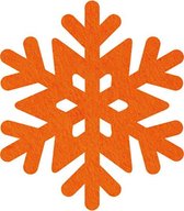 Sneeuwvlok 3 vilt onderzetters  - Oranje - 6 stuks - ø 9,5 cm - Kerst onderzetter - Tafeldecoratie - Glas onderzetter - Cadeau - Woondecoratie - Tafelbescherming - Onderzetters voor glazen - Keukenbenodigdheden - Woonaccessoires - Tafelaccessoires