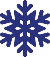 Sneeuwvlok 3 vilt onderzetters  - Donkerblauw - 6 stuks - ø 9,5 cm - Kerst onderzetter - Tafeldecoratie - Glas onderzetter - Woondecoratie - Tafelbescherming - Onderzetters voor gl