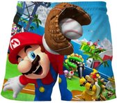 Mario korte broek - baseball - maat 128 - kinderen