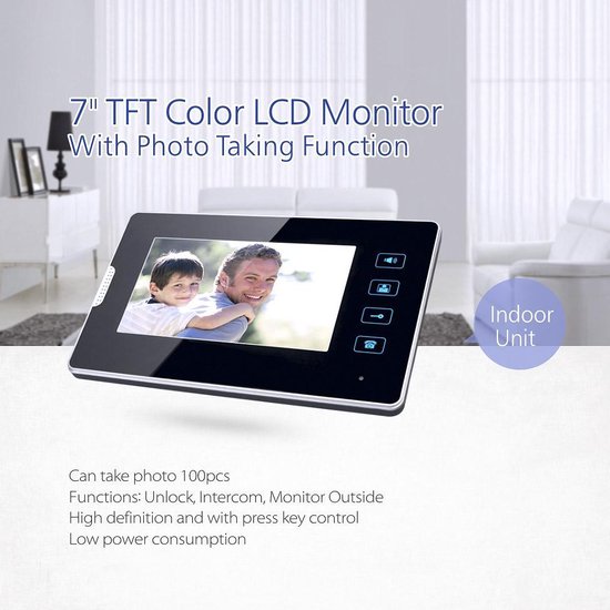Home-Locking videofoon met 1 binnen paneel.DT-2210-1-1 van Home-Locking — afbeelding 3