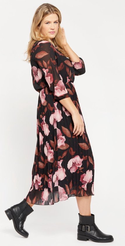 LOLALIZA Maxi jurk met bloemen - Zwart - Maat 36 | bol.com