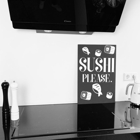 Muursticker Sushi please wit-60x40 cm | Quotes | Cadeau voor Kookliefhebbers