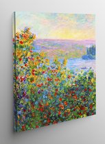 Canvas bloembedden bij Vetheuil - Claude Monet - 50x70cm