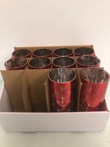 decoratieve rode glaasjes met licht - set van 5 stuks