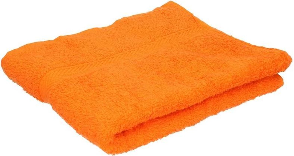 Towel City Set van 8x stuks luxe handdoeken oranje 50 x 90 cm 550 grams Badkamer textiel badhanddoeken