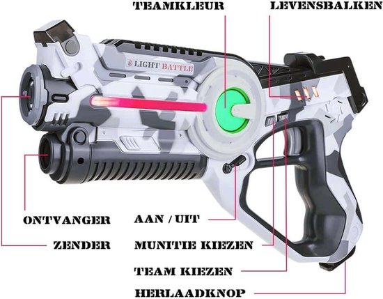 Light Battle Connect Lasergame Set - 4 Pistolets laser (Rouge