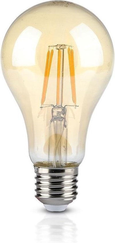LED Filament lamp XL Yara Amber glas 8 Watt E27 A67 2200K | bol.com