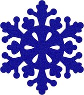 Sneeuwvlok 2 vilt onderzetters  - Donkerblauw - 6 stuks - ø 9,5 cm - Kerst onderzetter - Tafeldecoratie - Glas onderzetter - Woondecoratie - Tafelbescherming - Onderzetters voor gl