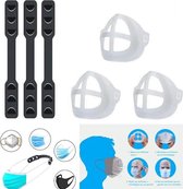 Mondmasker Houder Silicone 3 d - Mondmasker Beugel - 3 Stuks + 3 Stuks Mondkapjes Houder Siliconen  - Mondmasker - Make-up vriendelijk - Mondkapje  - Meer ruimte voor te ademen - Wasbaar - Ma