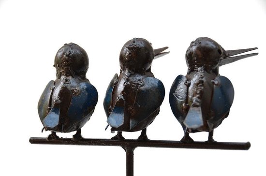 Martin Pêcheur en métal recyclé, Oiseau décoration jardin