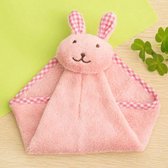 kinderhanddoekje – roze - konijntje – extra zacht – om op te hangen -  verschillende kleuren