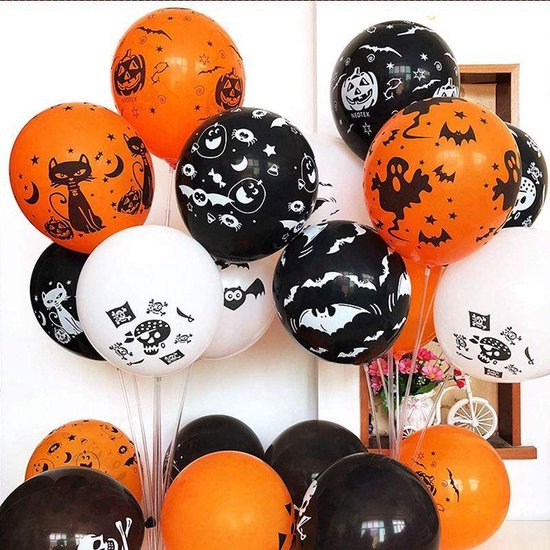 sessie bodem Oswald Halloween decoratie - 100 stuks x Halloween ballonnen - 30 cm | bol.com