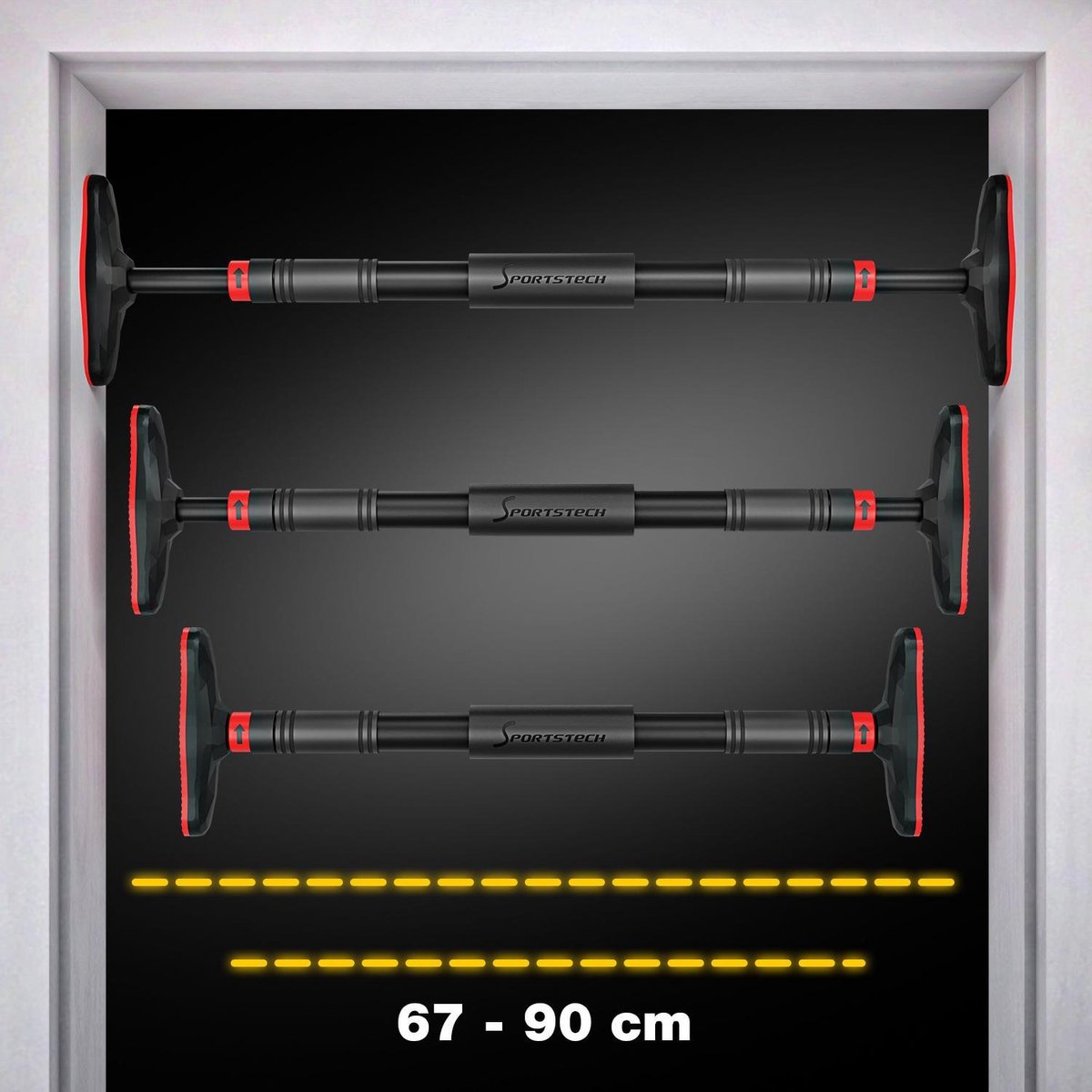 Barre De Traction Sportstech - Système Gear-Lock, Réglable 65-90 Cm, Sans Vis