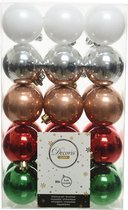 Decoris kerstballen – 30 stuks – kunststof - 6cm