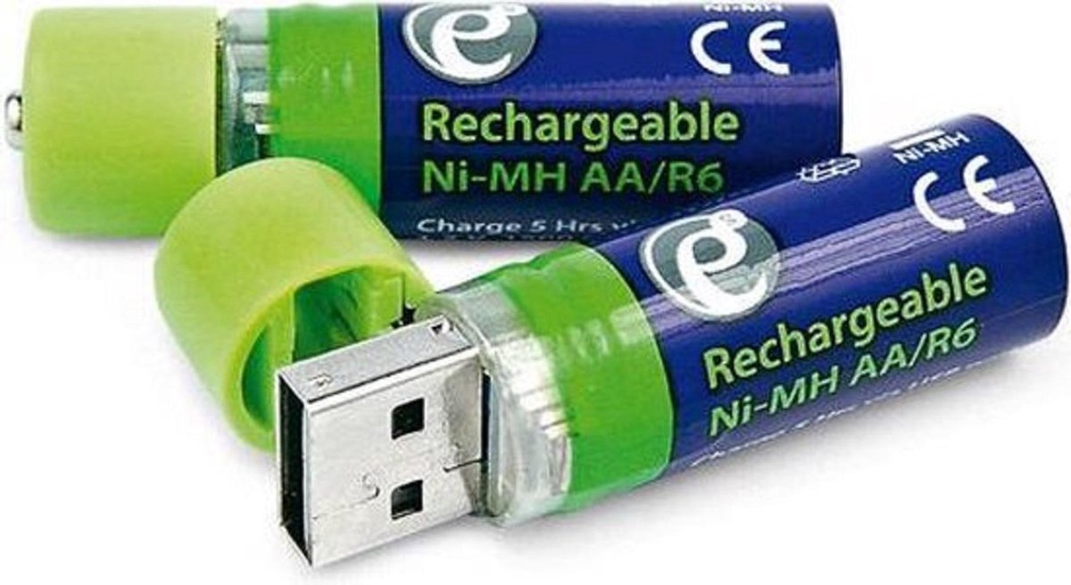 Gembird AA Oplaadbare Batterijen (USB)
