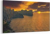 Schilderij - Oranje zonsondergang — 90x60 cm