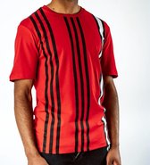 Contrast Rood Strepen Giuliano Uomo Heren T-shirt Maat L