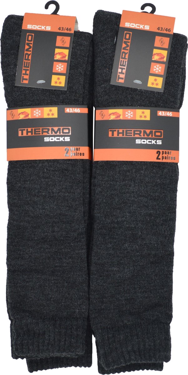 Intersocks - Thermosokken heren lang - Multipack 4 paar - 43/46 - antracite - SKI