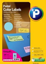 Etiquettes bleu pastel Printec 10 feuilles format A4 105x148,5mm 4 étiquettes par A4 40 étiquettes autocollantes par boîte
