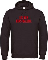 Kerst hoodie zwart - Lik m'n kerstballen - soBAD. | Kersttrui soBAD. | kerstsweaters volwassenen | kerst hoodie volwassenen | Kerst outfit | Foute kerst truien