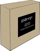 iSleep Dubbel Jersey Hoeslaken - Eenpersoons - 90/100x220 cm - Taupe