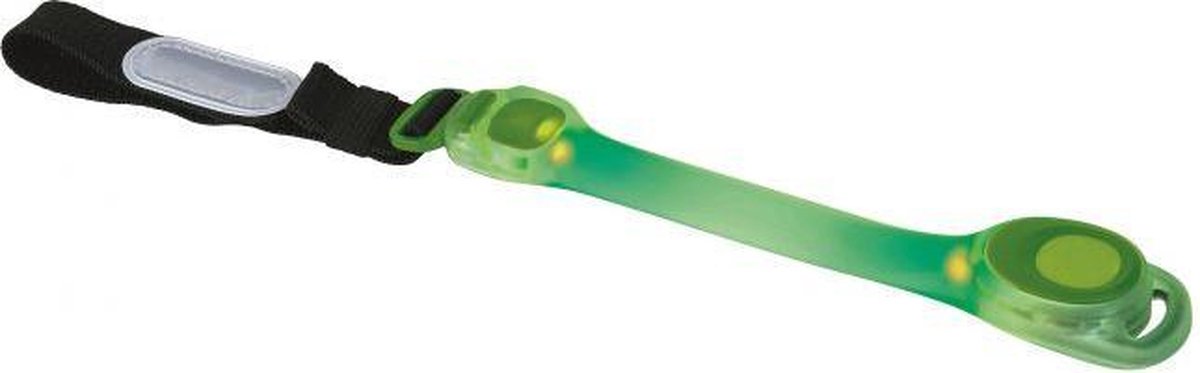 fietslampje - hardlooplampje - elastieken armband - met reflector - groen
