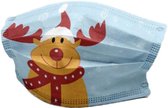 3 laags mondmasker - wegwerp - kerst - Rudolf  - 10 stuks