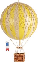 Authentic Models - Luchtballon 'Travels Light' - geel - diameter luchtballon 18cm