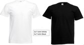 T-shirt pakket, 3x Wit en 3x Zwart , Maat M (6 stuks)
