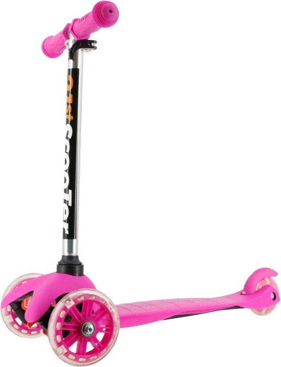 Kinderstep – Scooter - Roze - LED-lichtjes-stepjes vouwbaar -  kinderspeelgoed step... | bol.com