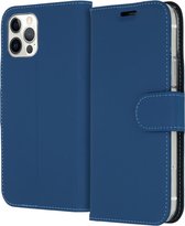 iPhone 12 Pro / 12 Hoesje Met Pasjeshouder - Accezz Wallet Softcase Bookcase - Blauw
